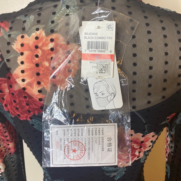 COPY - #13 Planet Gold Floral Short Cocktail and Party Dress Black - Picture 3 of 4